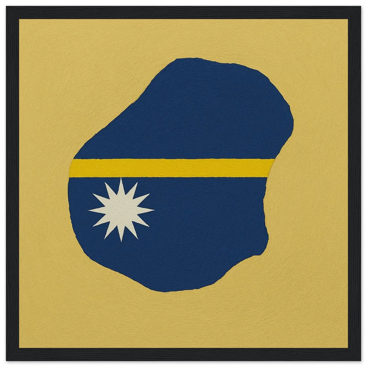 Cadre drapeau nauru en bois affiche encadrée décorative