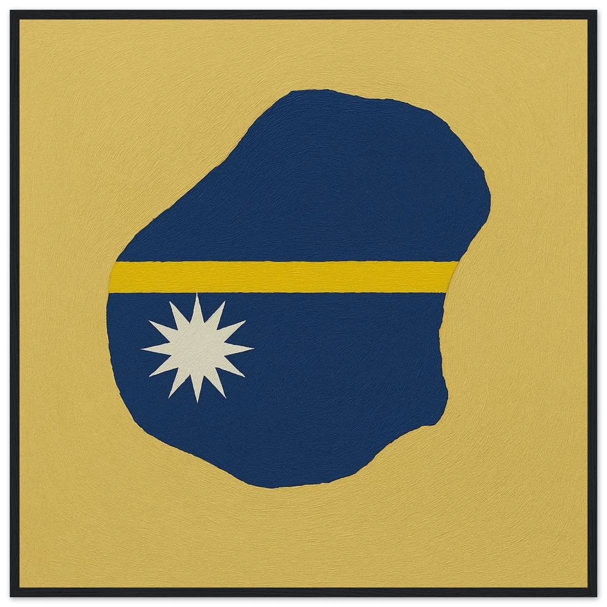 Cadre drapeau nauru en bois affiche encadrée décorative