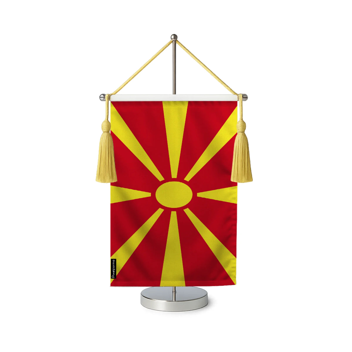 Fanion table drapeau macédoine du nord en polyester