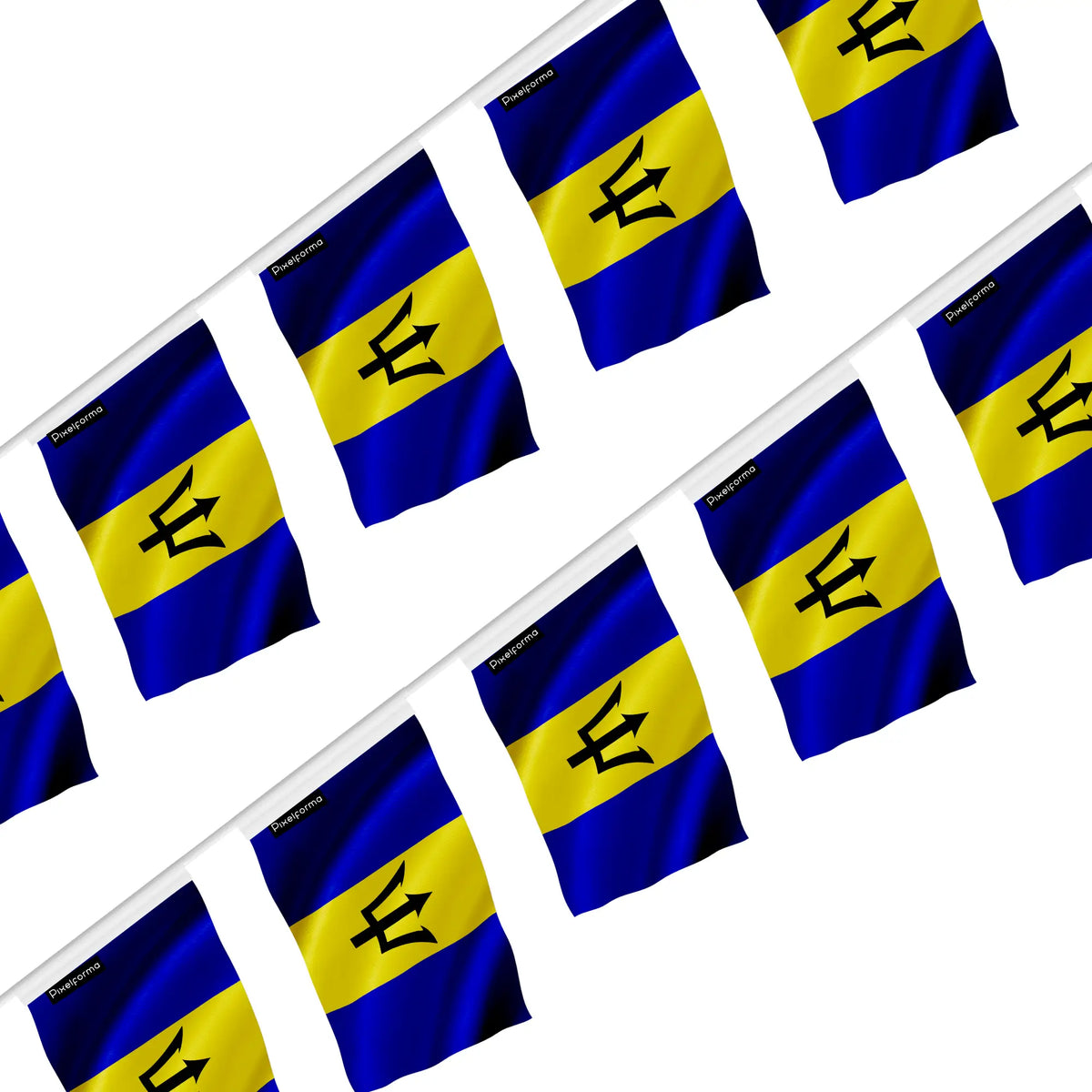 Guirlande drapeau barbade en polyester à accrocher