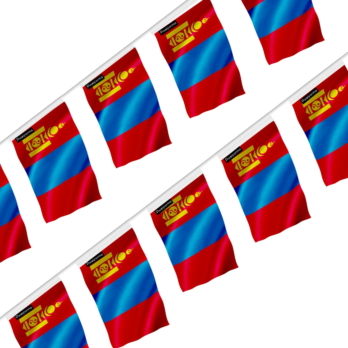 Guirlande drapeau mongolie en polyester à suspendre