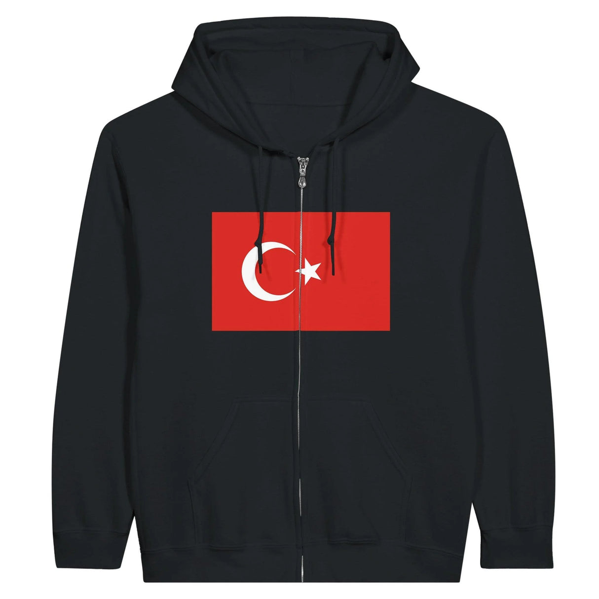 Sweat à capuche zippé turquie coton mélangé broderie