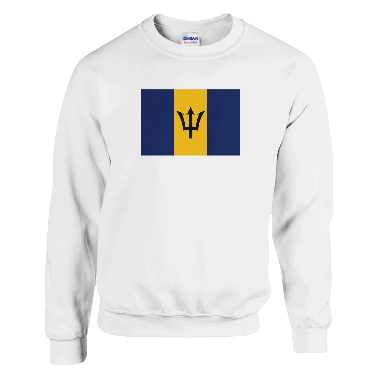 Sweat-shirt drapeau barbade coton mélangé broderie