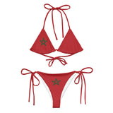 Bikini drapeau maroc en tissu recyclé impression all over