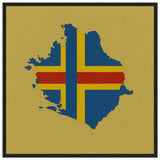 Cadre drapeau d’åland en bois finition décorative élégante