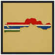 Cadre drapeau gambie en bois finition élégante