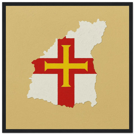 Cadre drapeau guernesey bois affiche encadrée décorative