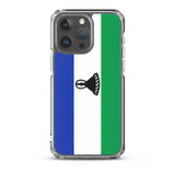 Coque iphone drapeau lesotho souple antichoc transparente