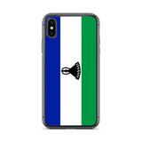Coque iphone drapeau lesotho souple antichoc transparente