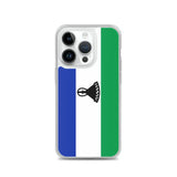 Coque iphone drapeau lesotho souple antichoc transparente