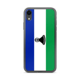 Coque iphone drapeau lesotho souple antichoc transparente