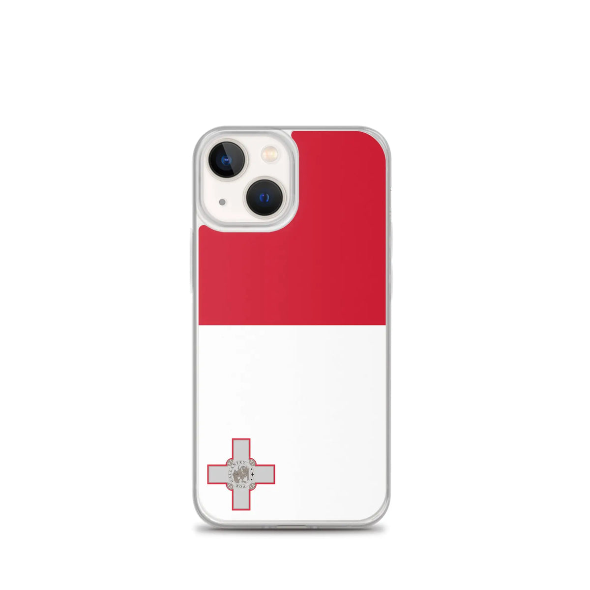 Coque iphone drapeau malte souple antichoc transparente