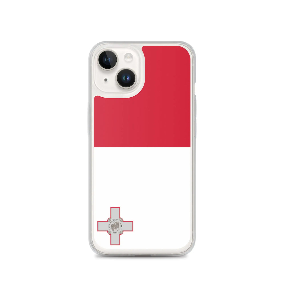 Coque iphone drapeau malte souple antichoc transparente