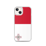 Coque iphone drapeau malte souple antichoc transparente