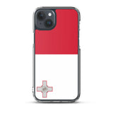 Coque iphone drapeau malte souple antichoc transparente