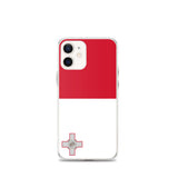 Coque iphone drapeau malte souple antichoc transparente