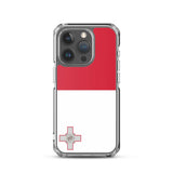 Coque iphone drapeau malte souple antichoc transparente