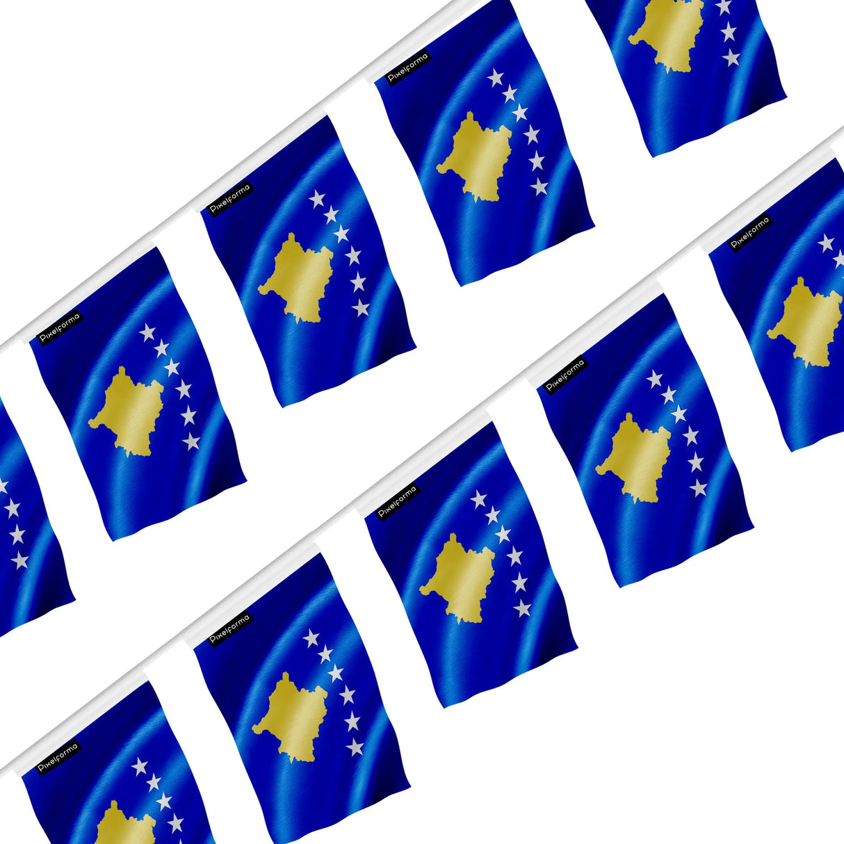 Guirlande drapeau kosovo en polyester à suspendre