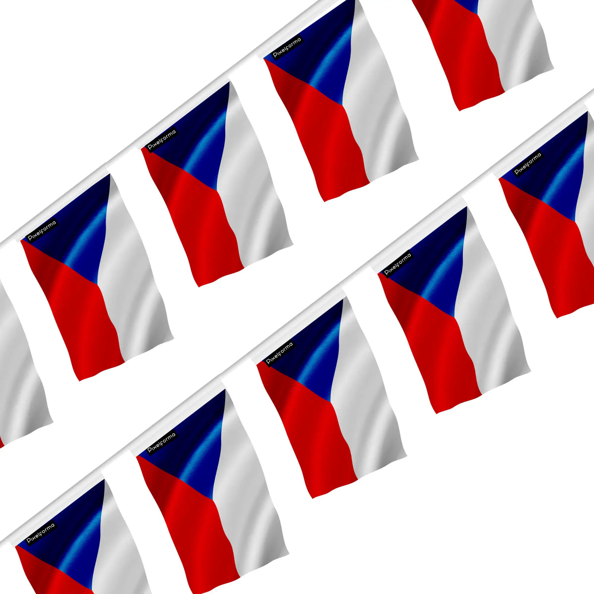 Guirlande drapeau tchéquie polyester à accrocher