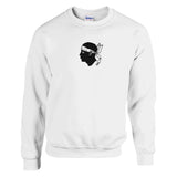 Sweat-shirt drapeau corse coton mélangé brodé confortable