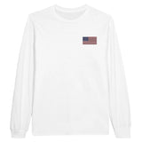 T-shirt à manches longues états-unis coton broderie couleur